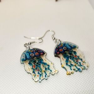 Colorful Acrylic Jellyfish Earrings‎